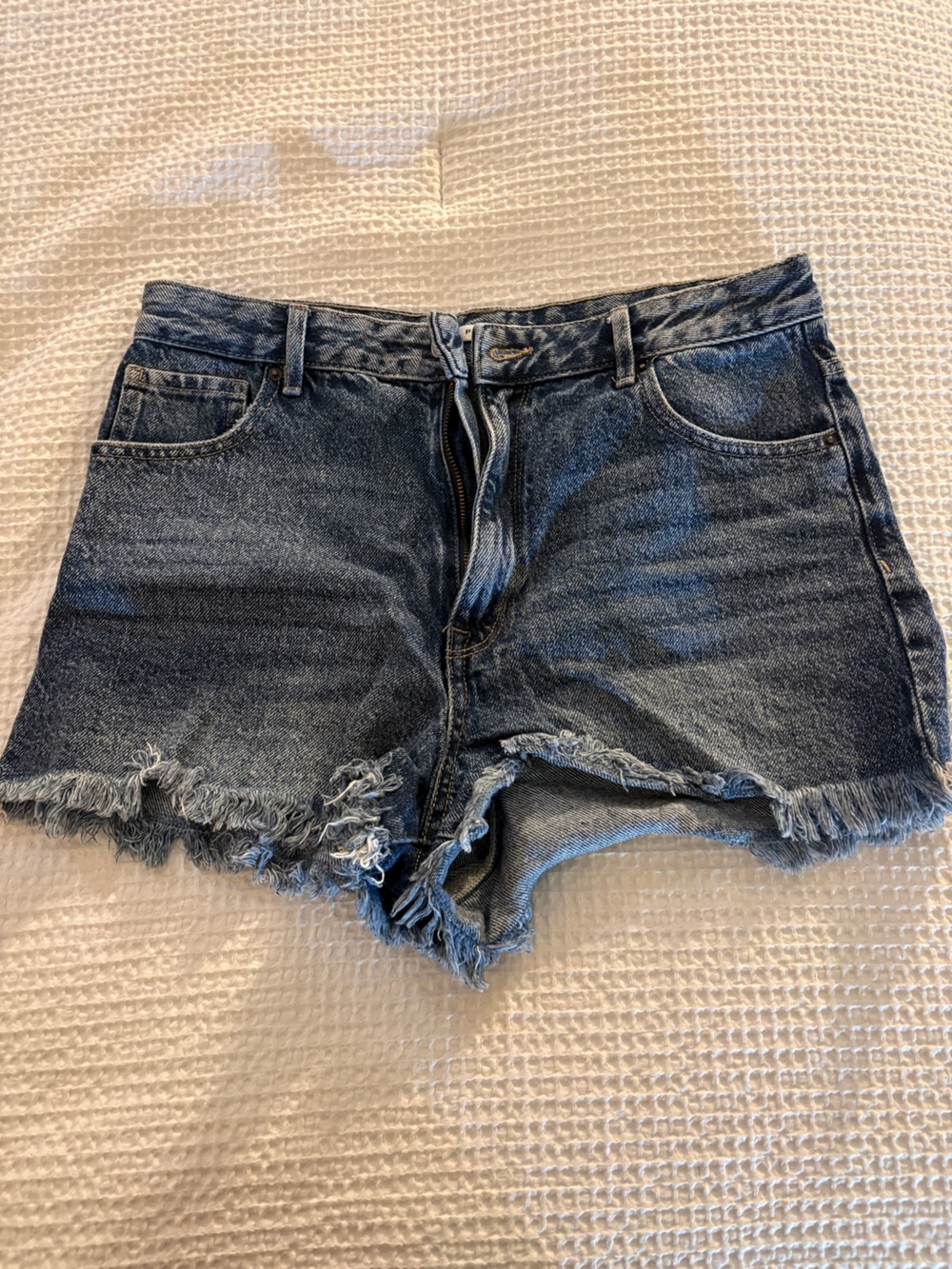 PacSun Dark Blue Acid-Wash Denim Shorts
